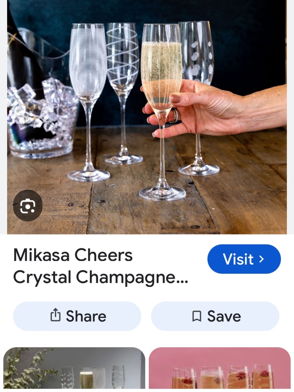 Mikasa Clear cheer  Champagne Flutes - Set of 8